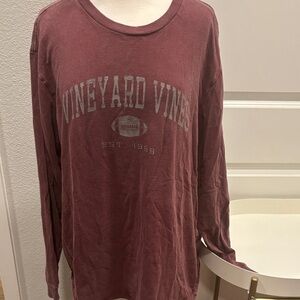 Vineyard Vines Burgundy Football Long Sleeve